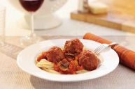
	Our veal meatballs are prepared from a mixture of grain fed and milk veal of the highest quality, combined with a mixture of savory spices they are fully cooked. Healthy, delicious and surprisingly affordable, a real inspiration! The meatballs are formed into 14 g (0.5 oz.) portions and packaged in a 2.5 kg bag. There are 2 bags of 2.5 kg per case. Enjoy veal of the highest quality!